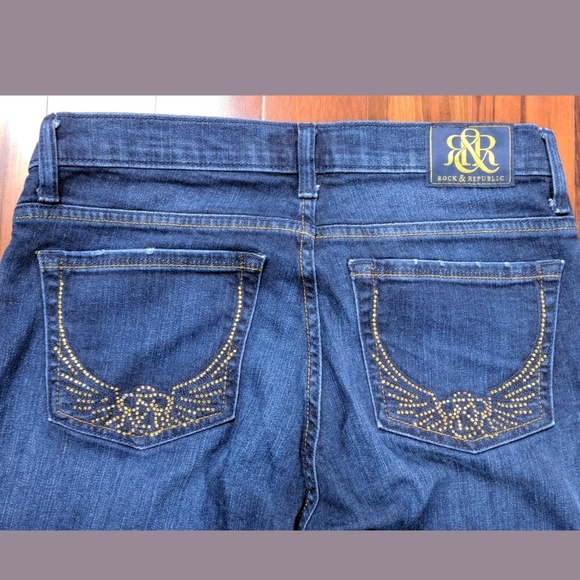 Rock & Republic Denim - Rock & Republic Kasandra Sz 10 Wing Rhinestone